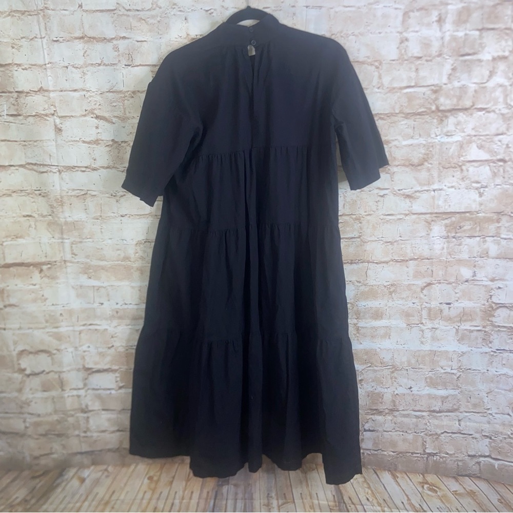 Everlane The Tiered Mock Neck Dress in Black Size Small - Picture 7 of 10